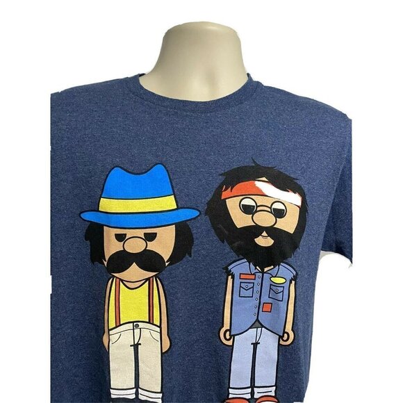 Cheech & Chong Blue Graphic SS T-Shirt Medium Stretch Lightweight Cotton Unisex - Picture 5 of 6
